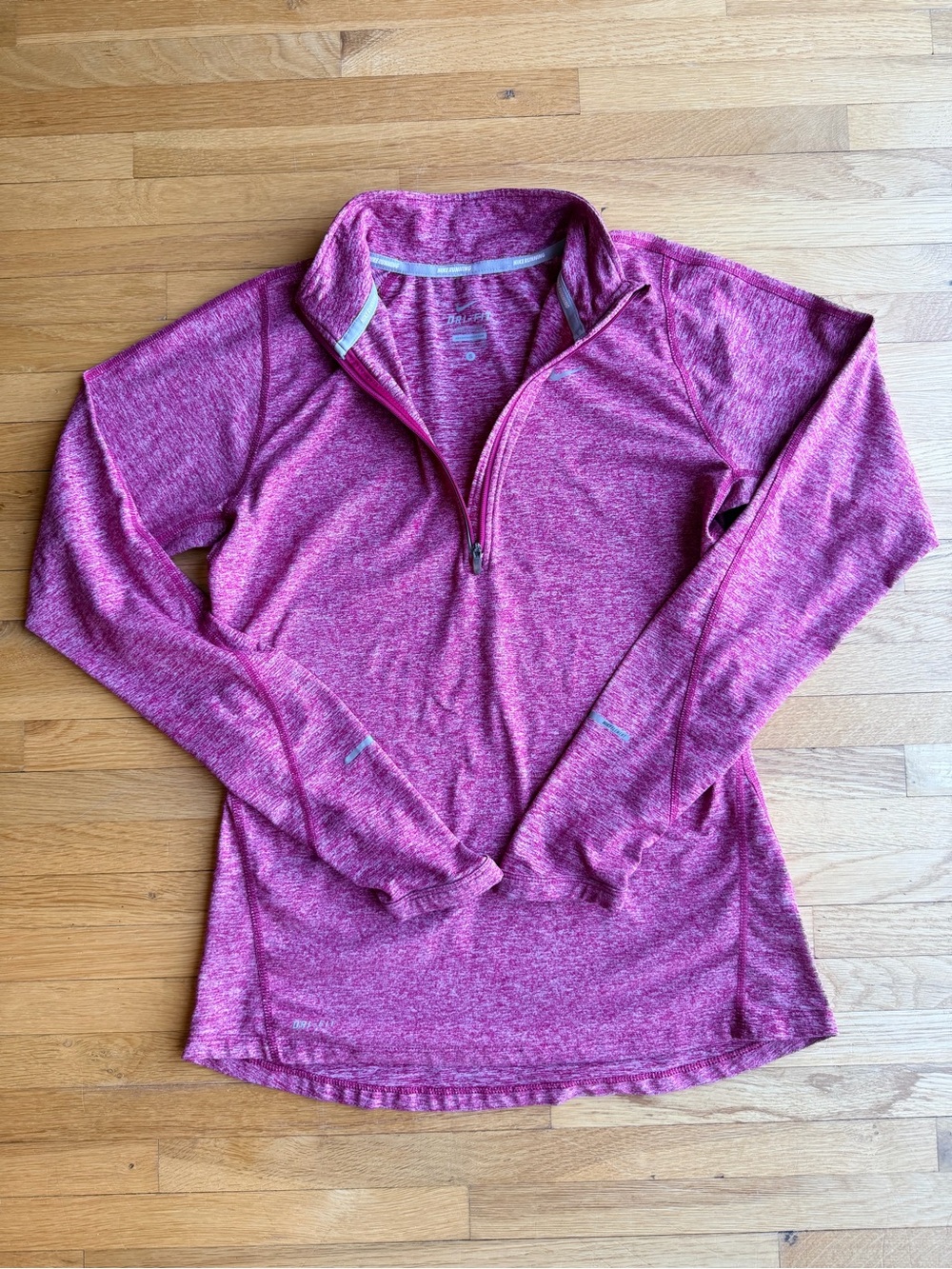 Nike Dri-Fit Women’s S Heathered Pink Quarter-Zip Pullover Running Top Shirt